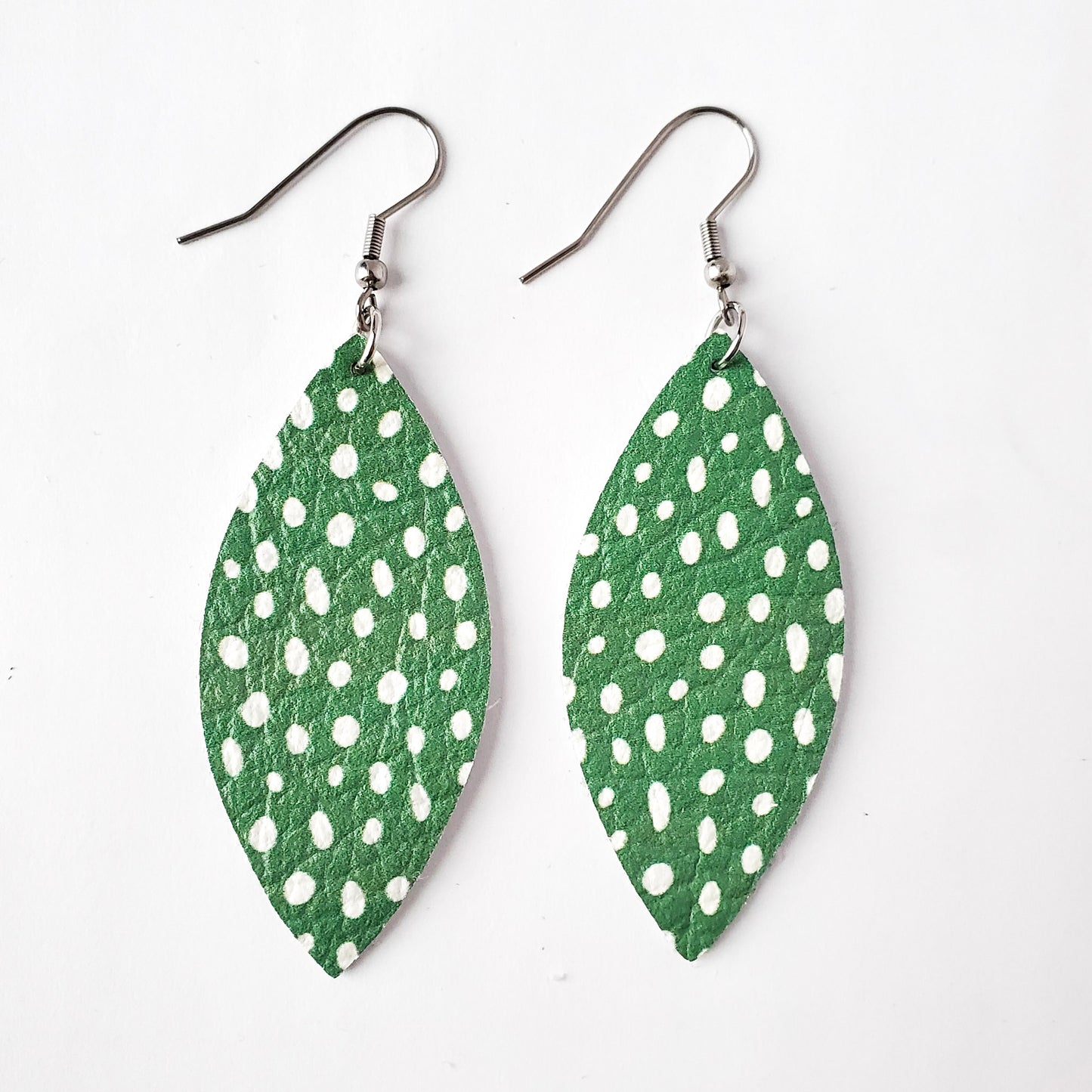 Leather Earrings/Large Petal -Prints