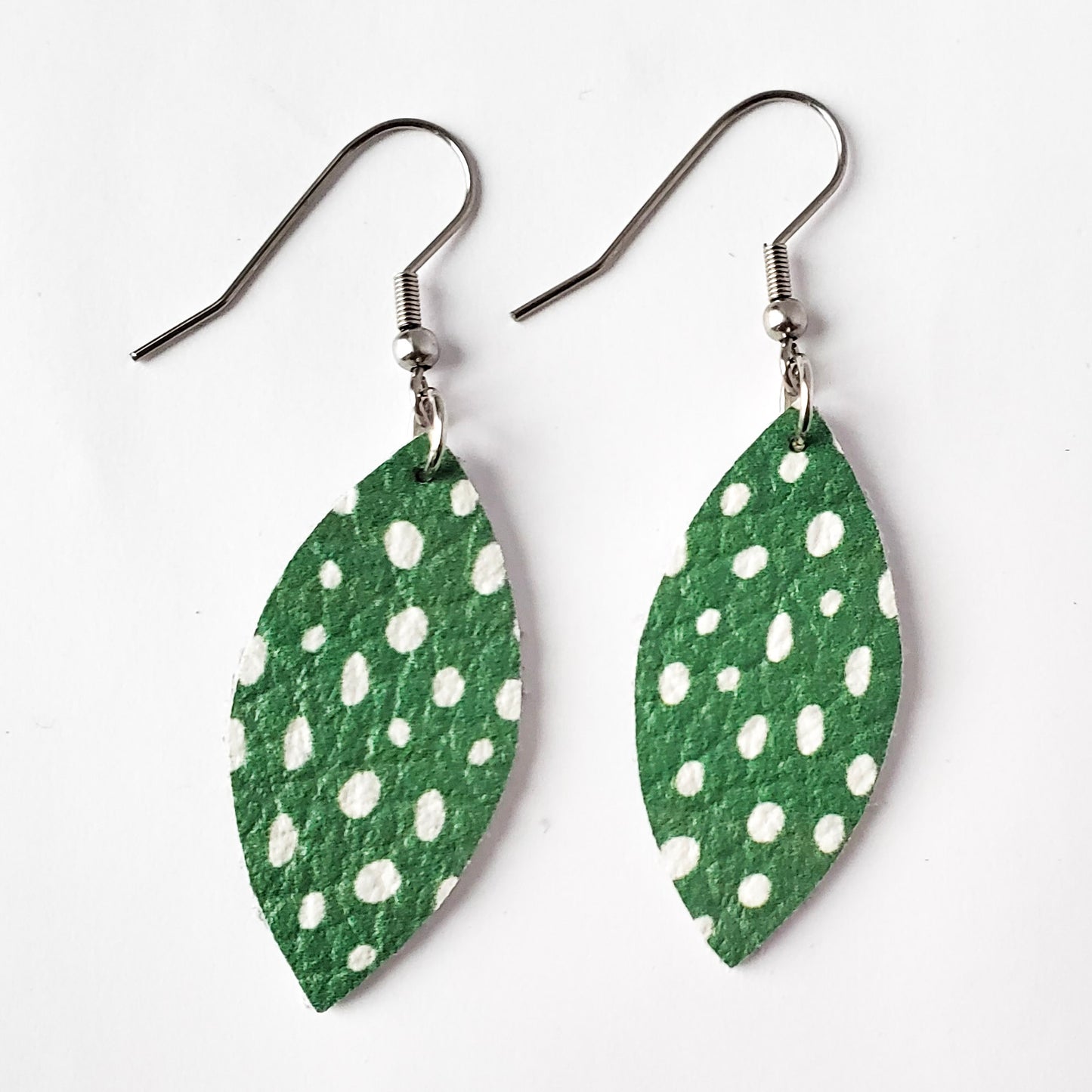Leather Earrings/Medium Petal-Prints