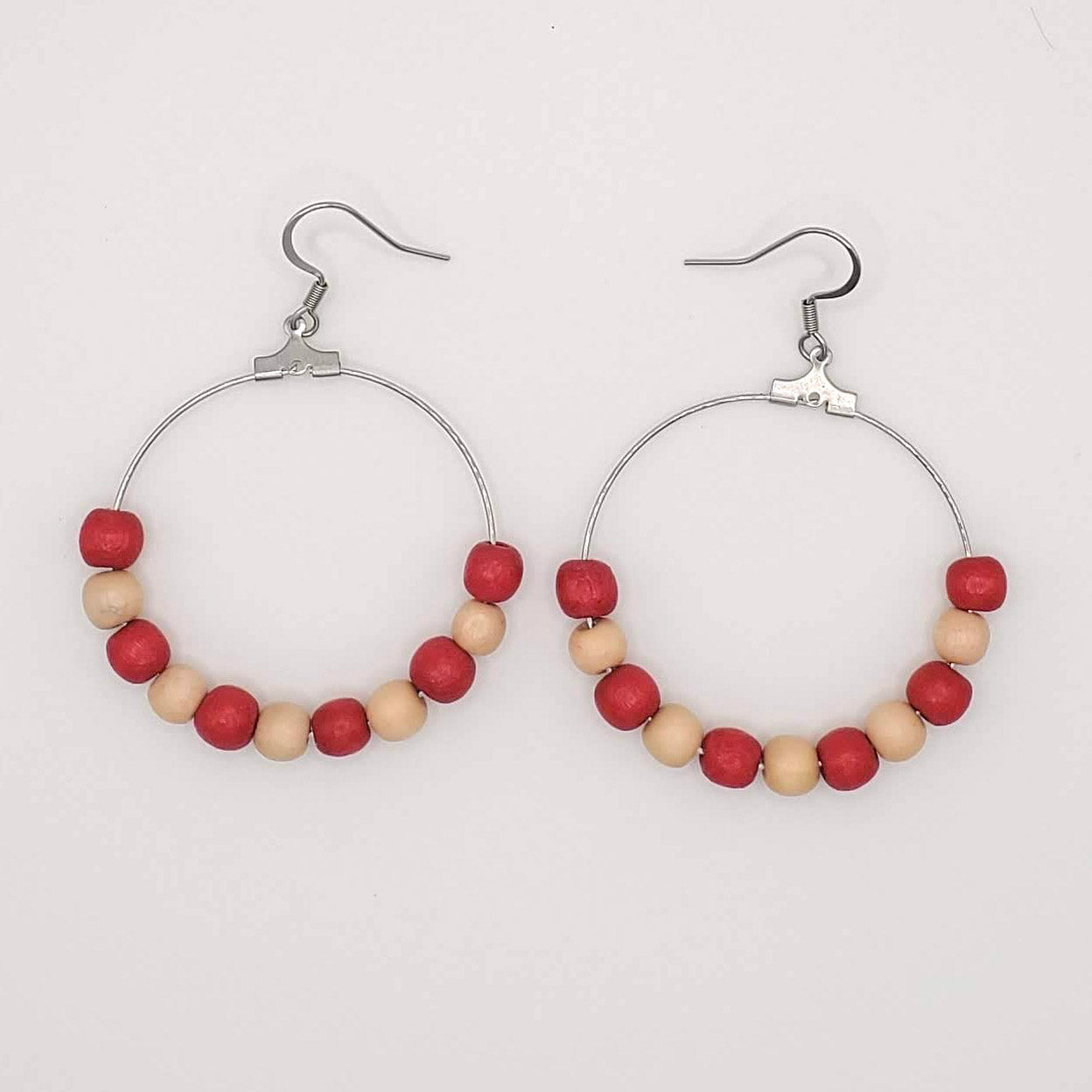 Team Color Beaded Hoops