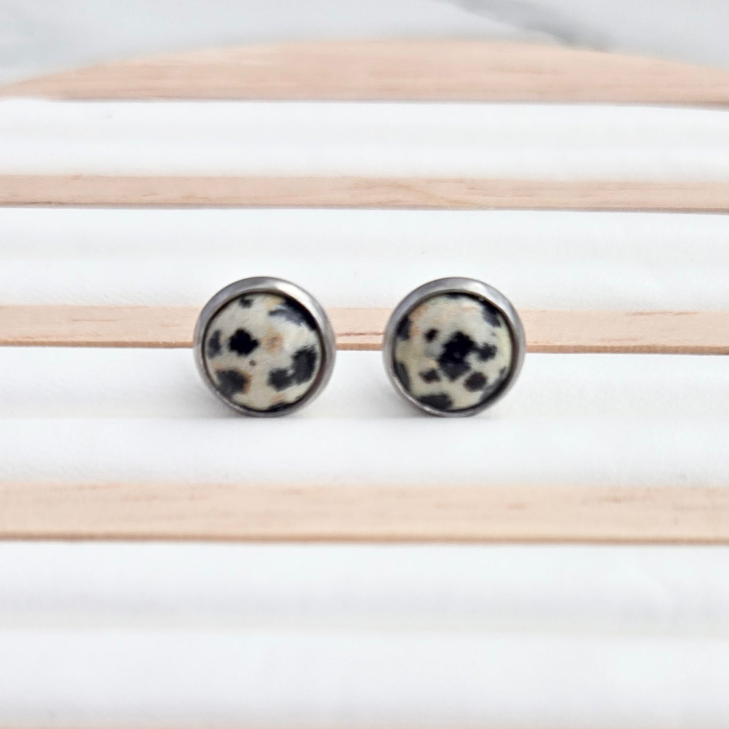 Dalmation Jasper Stud Earrings