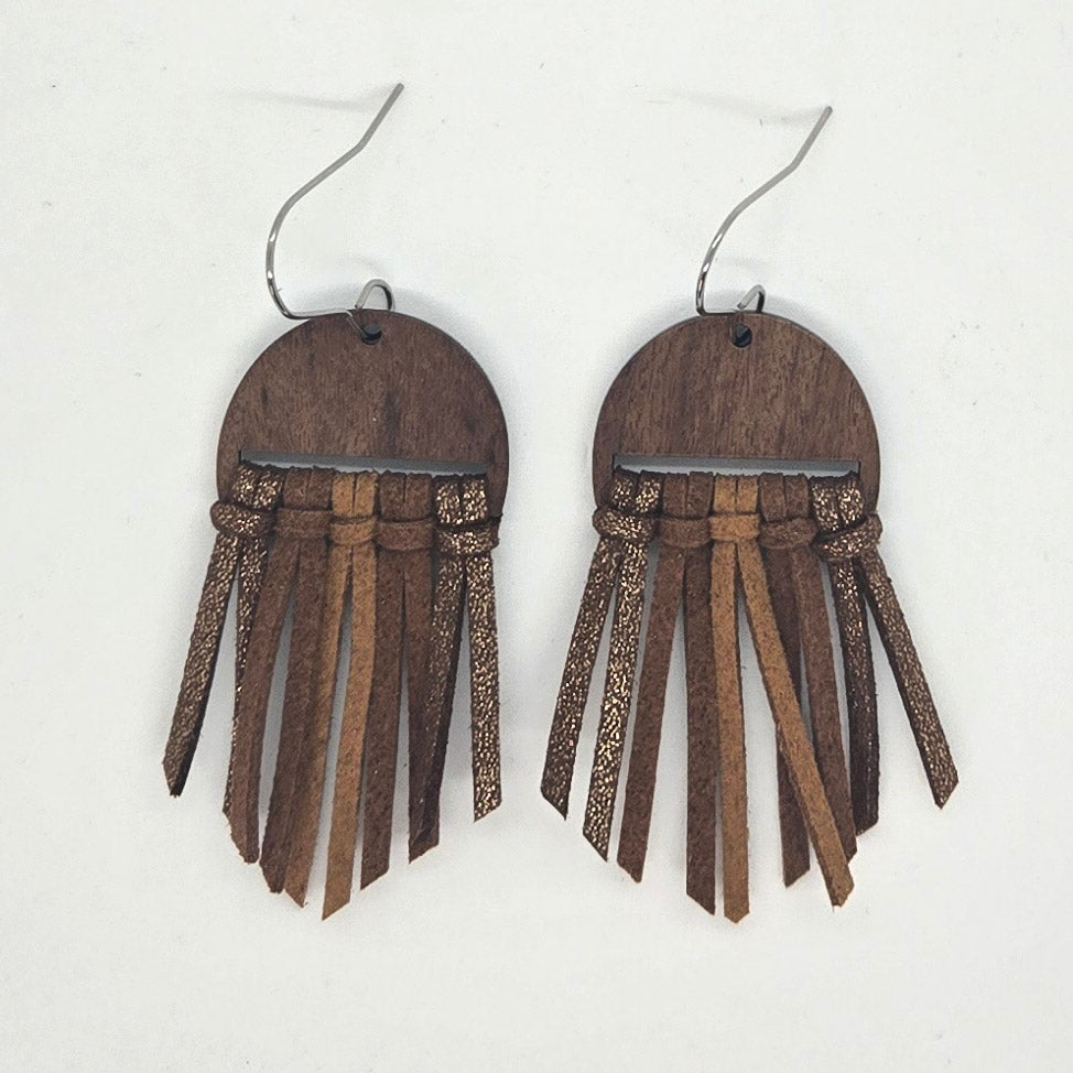 Brown Fringe Earrings