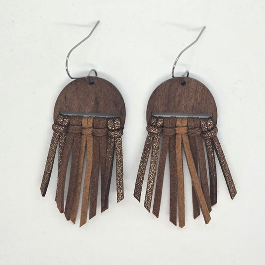Brown Fringe Earrings