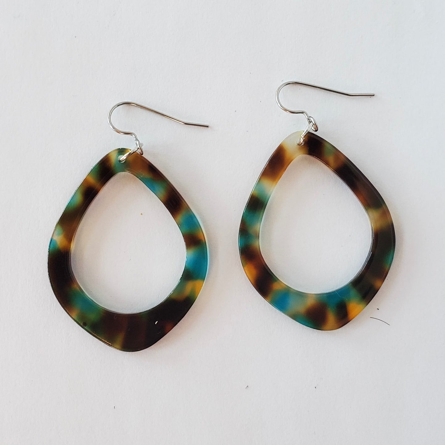 Tortoise Shell & Turquoise Earrings
