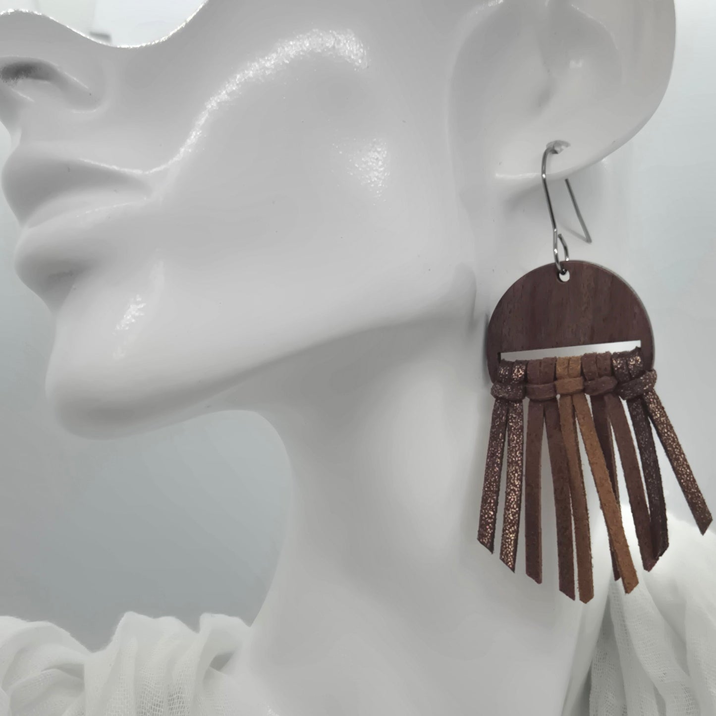 Brown Fringe Earrings