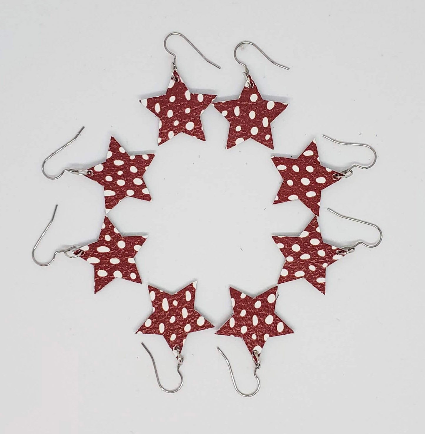 Shining Star Leather Earrings