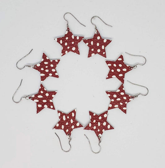 Shining Star Leather Earrings