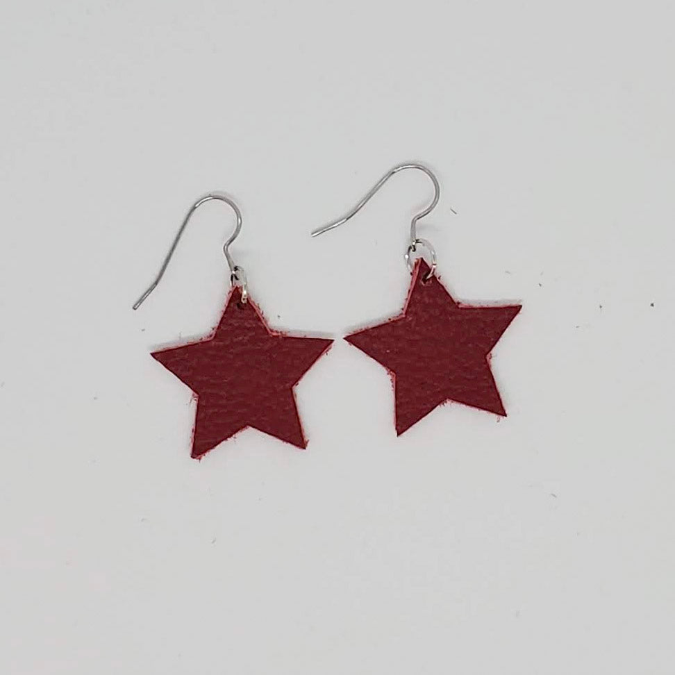 Shining Star Leather Earrings