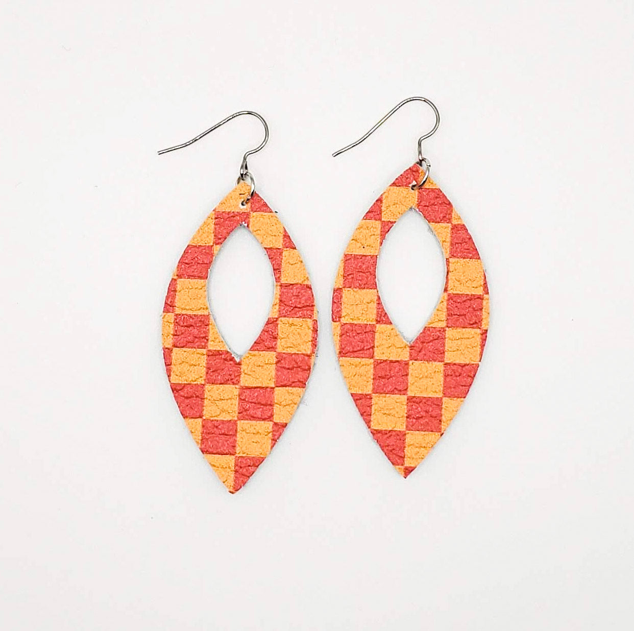 Team Color Leather Earrings-Prints