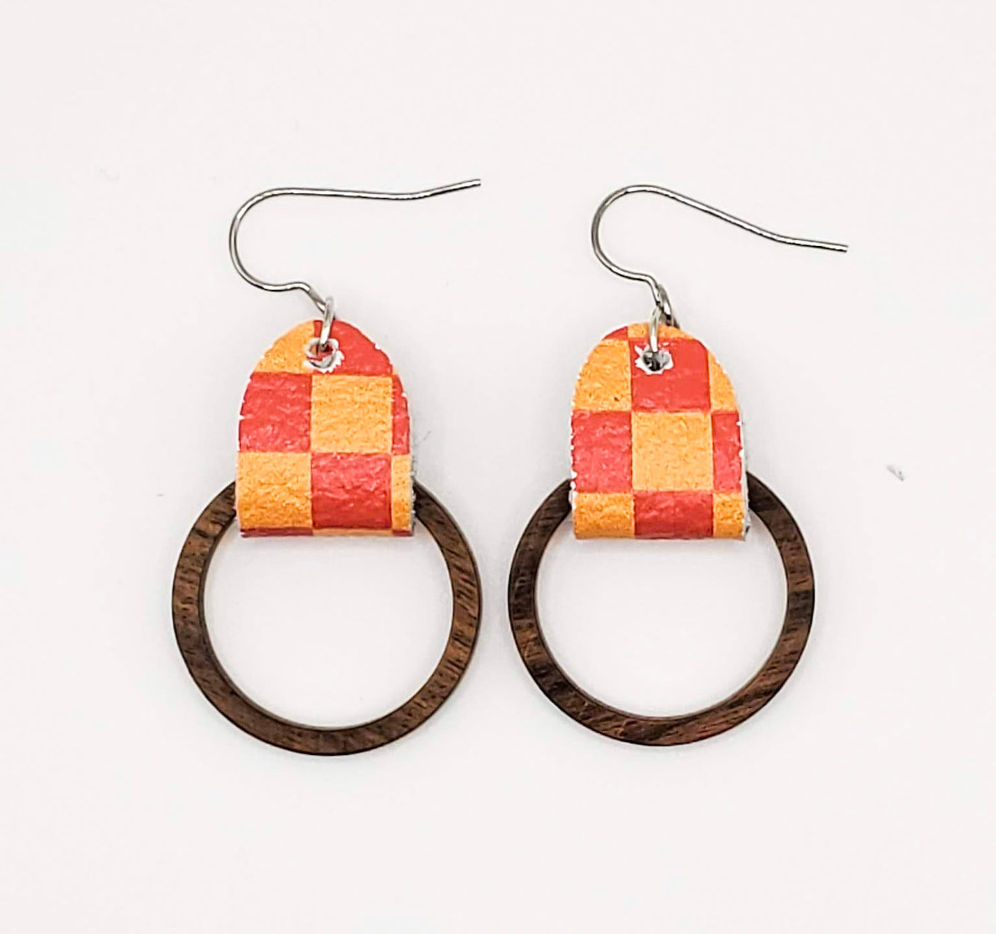 Team Color Leather Earrings-Prints