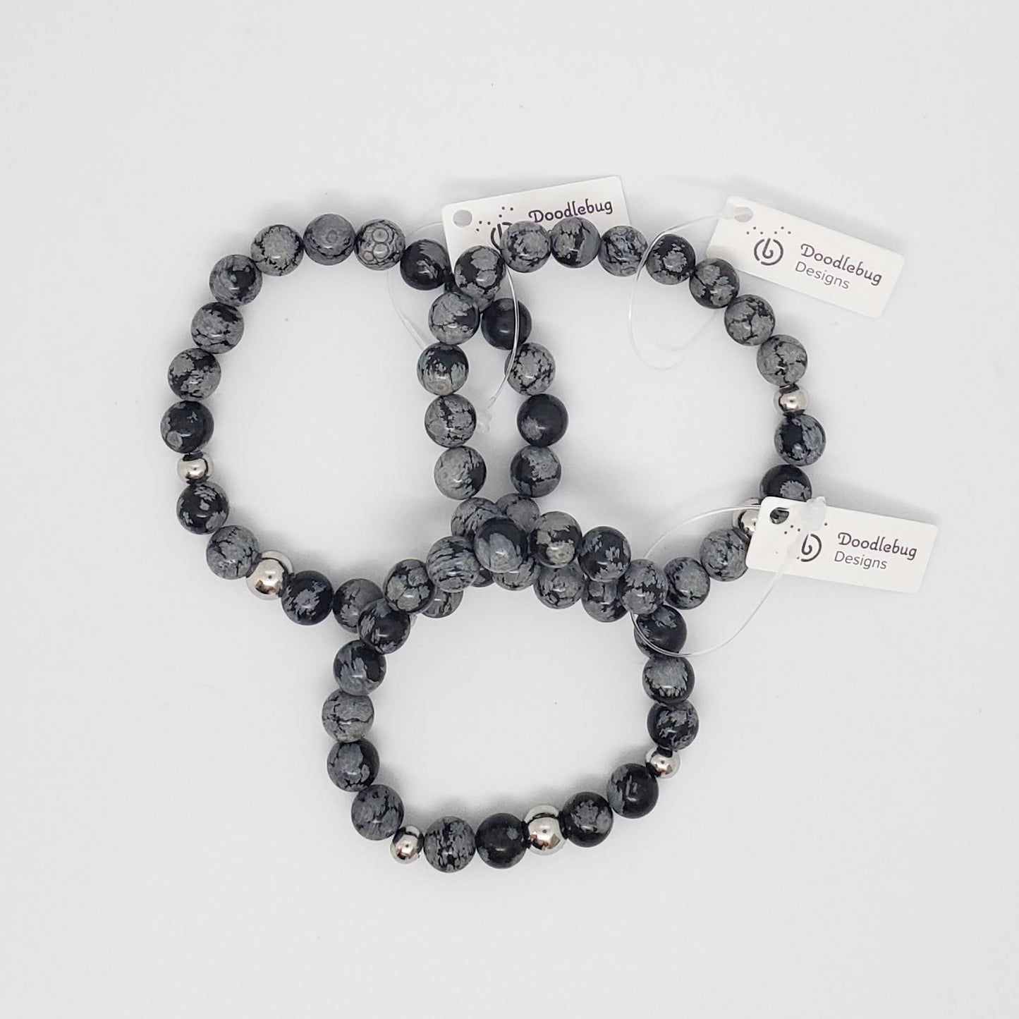 Snowflake Obsidian Stretch Bracelet