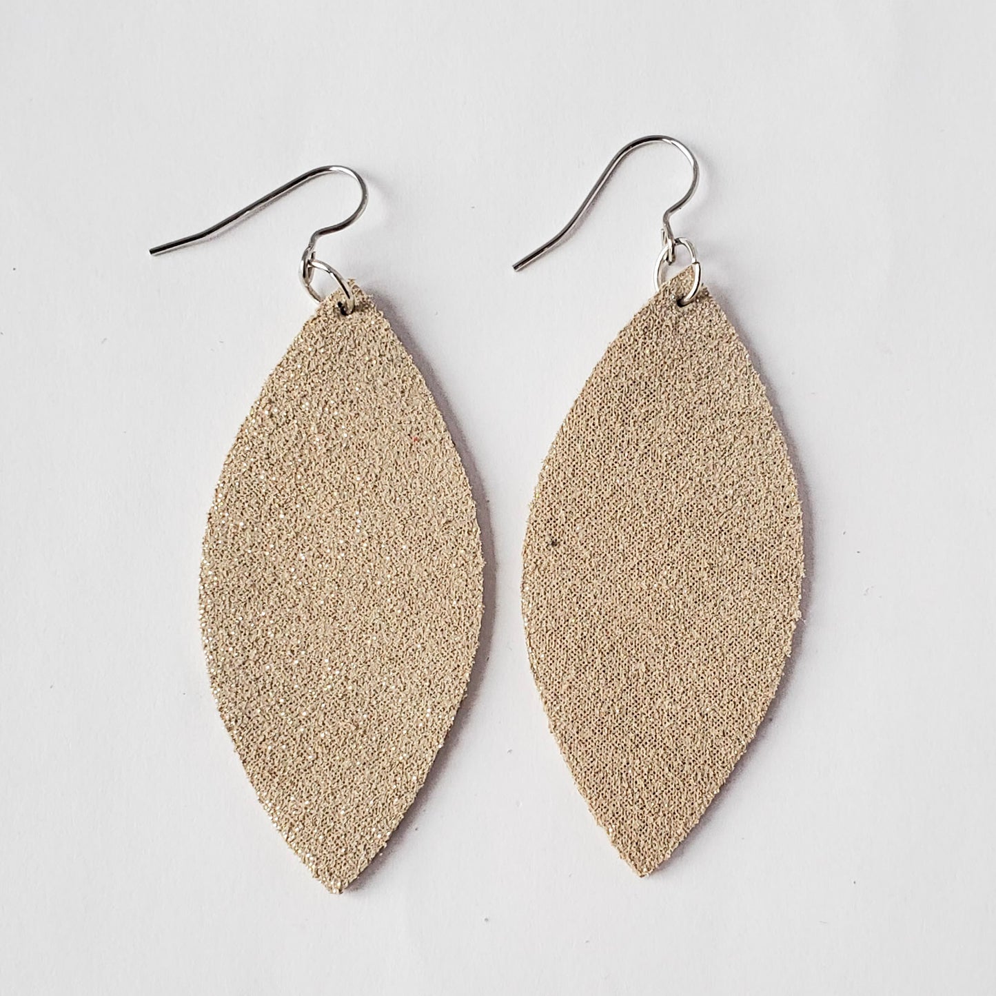 Leather Earrings/Large Petal-Solids