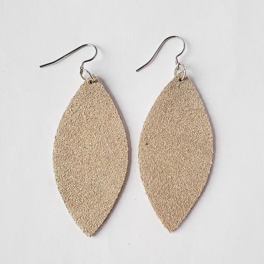 Leather Earrings/Large Petal-Solids