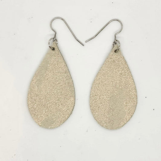 Medium Teardrop Leather Earrings - Prints