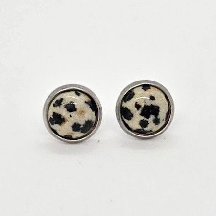 Dalmation Jasper Stud Earrings