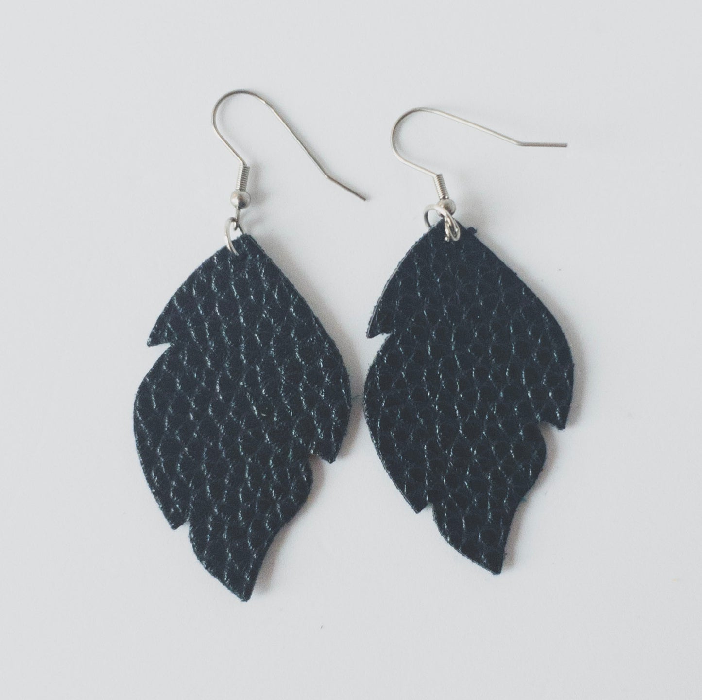Leather Leaf Earrings