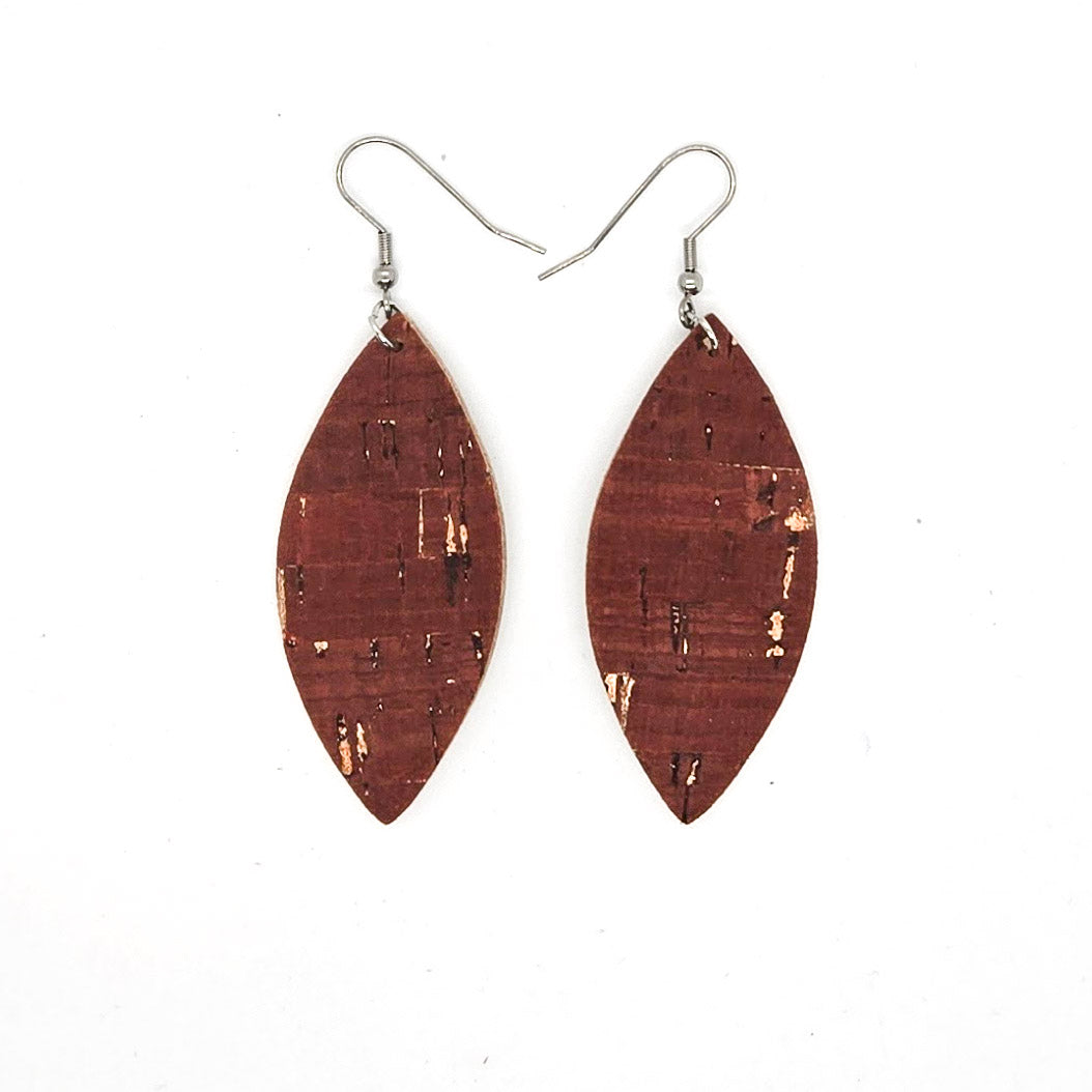 Leather Earrings/Large Petal-Solids