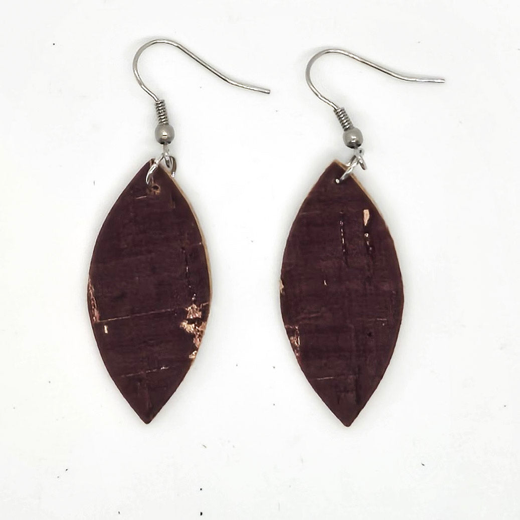 Leather Earrings/Medium Petal -Solids