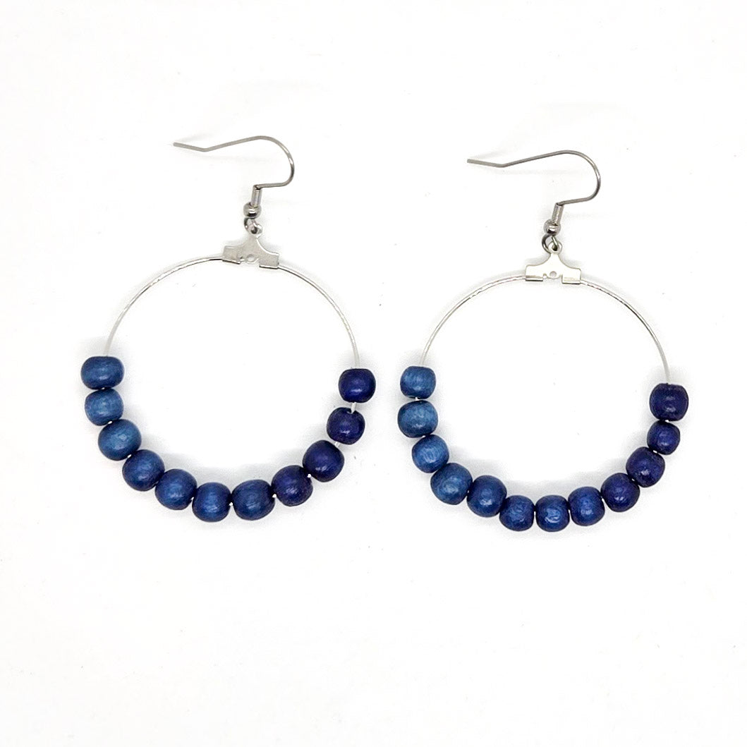 Wood Beaded Hoops-Multiple Styles