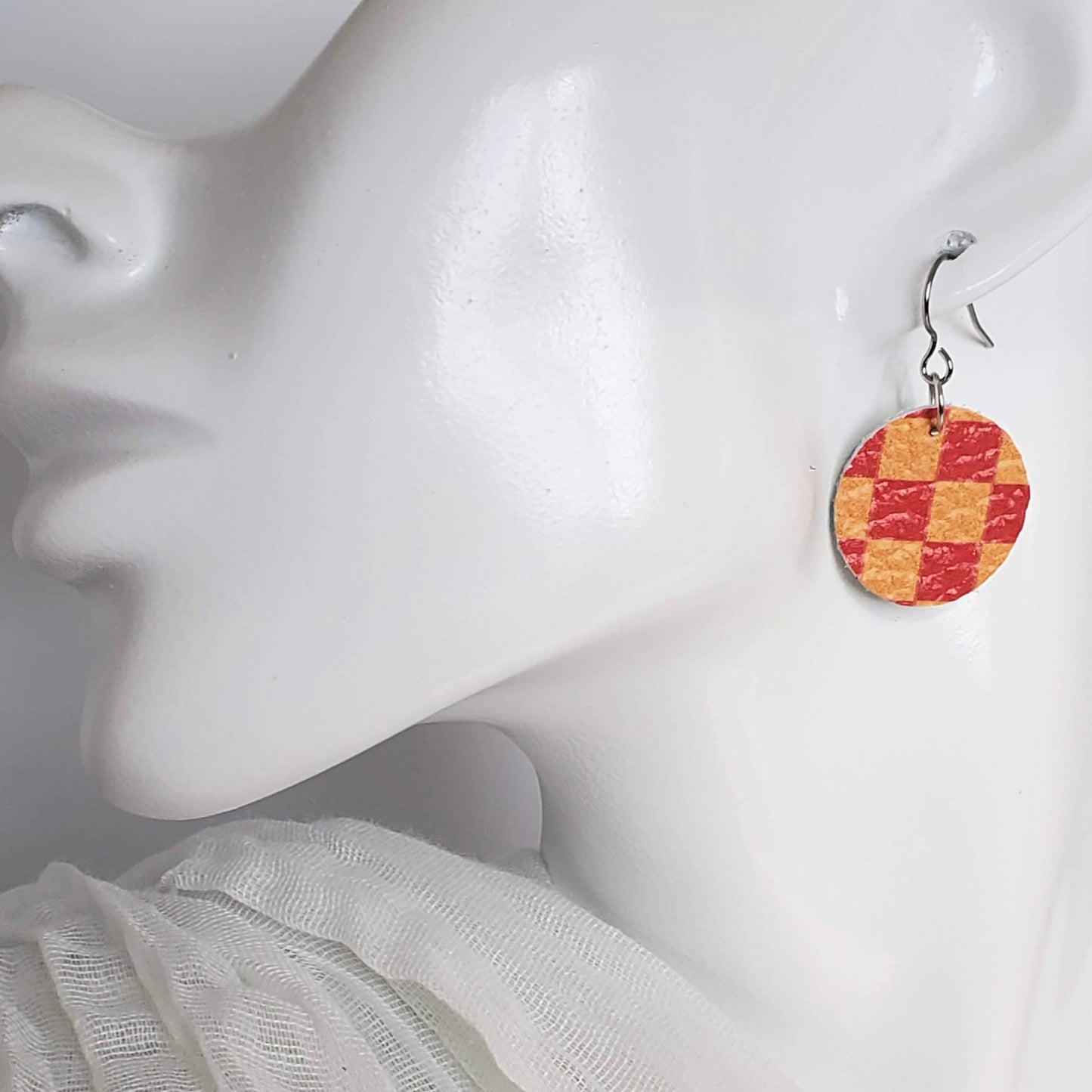 Team Color Leather Earrings-Prints