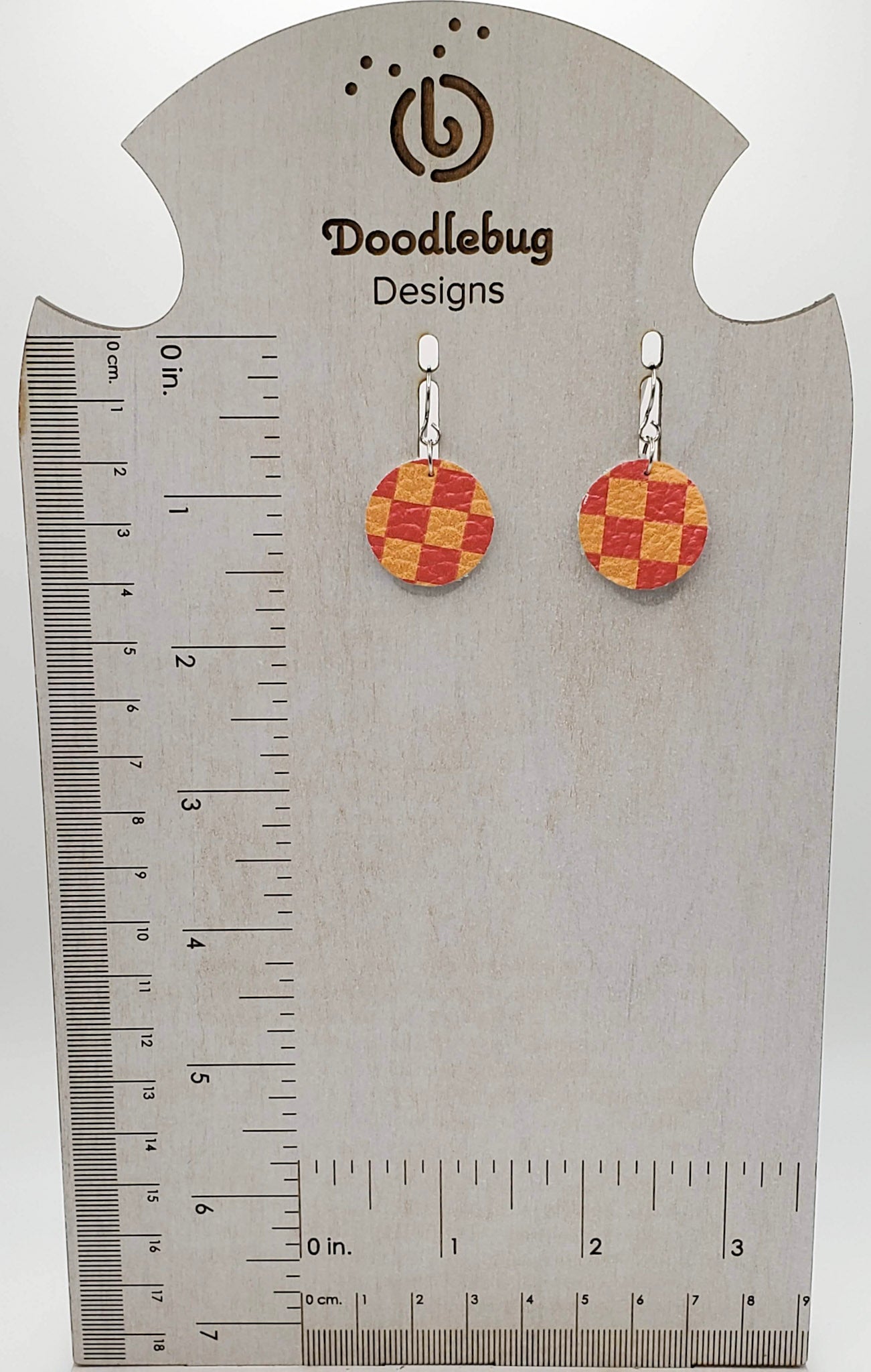 Team Color Leather Earrings-Prints