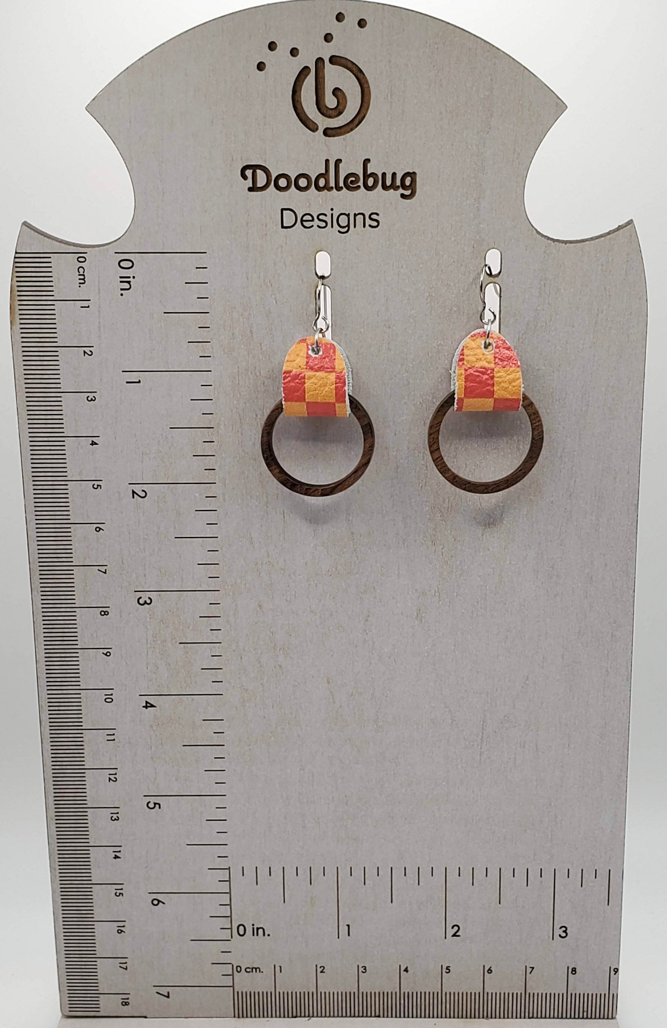 Team Color Leather Earrings-Prints