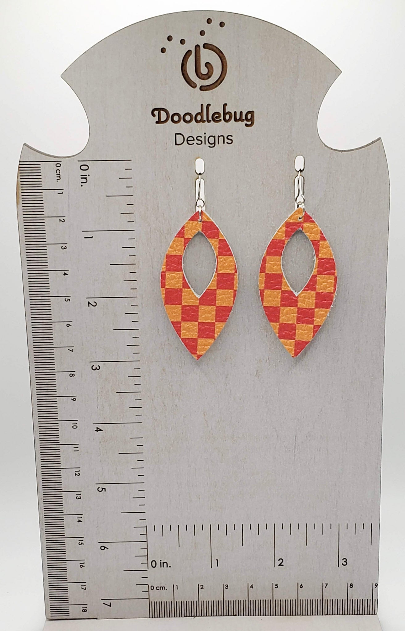 Team Color Leather Earrings-Prints