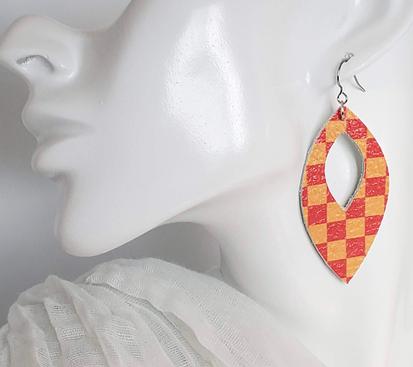 Team Color Leather Earrings-Prints