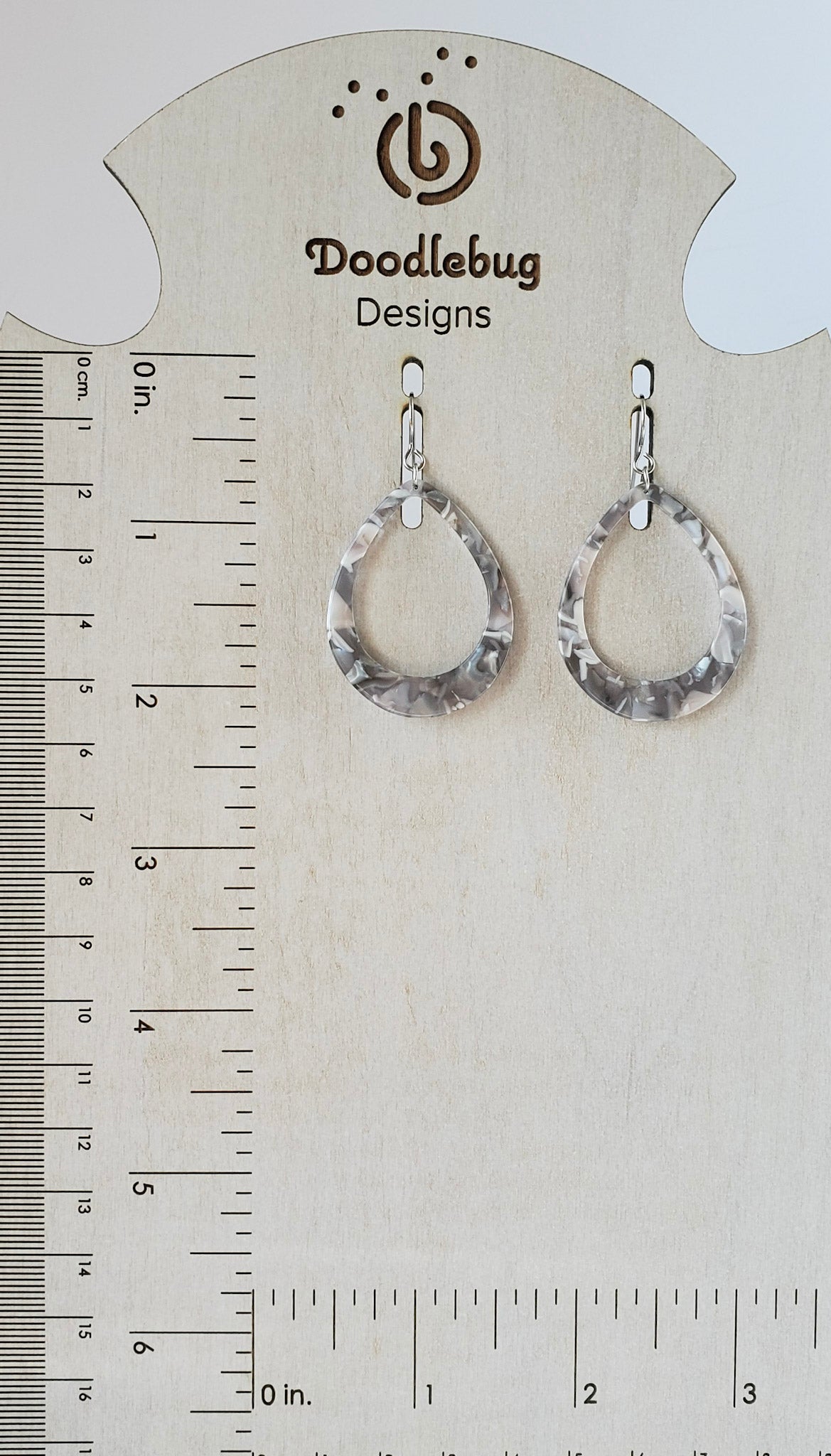 Gray Teardrop Earrings