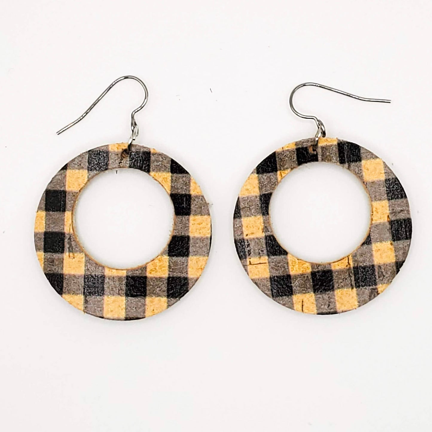 Team Color Leather Earrings-Prints