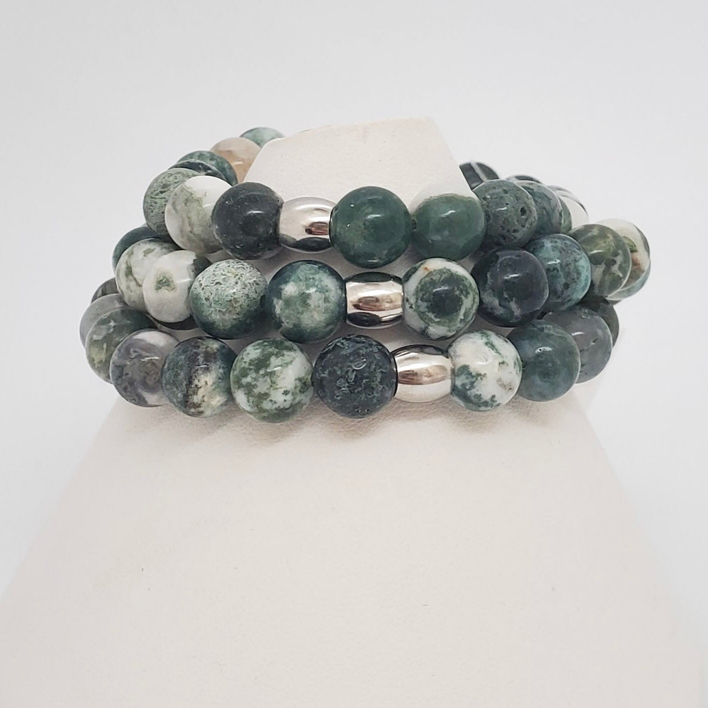 Green Agate Stretch Bracelet