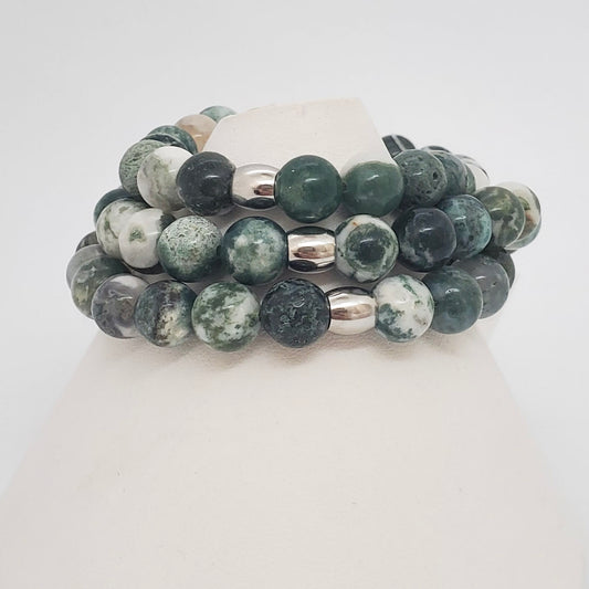 Green Agate Stretch Bracelet
