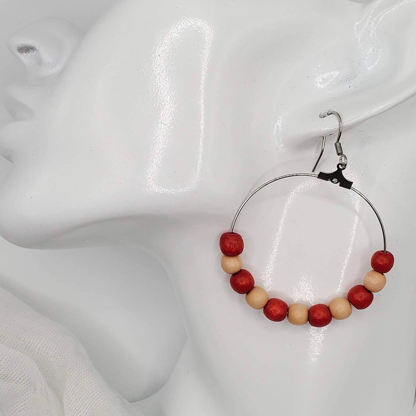 Team Color Beaded Hoops