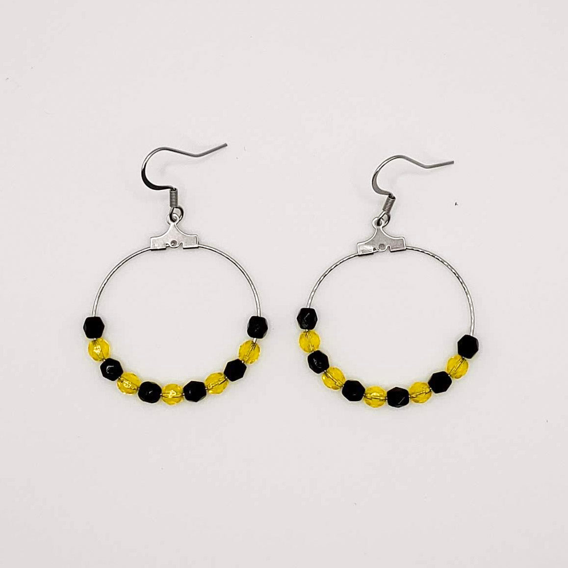 Team Color Beaded Hoops