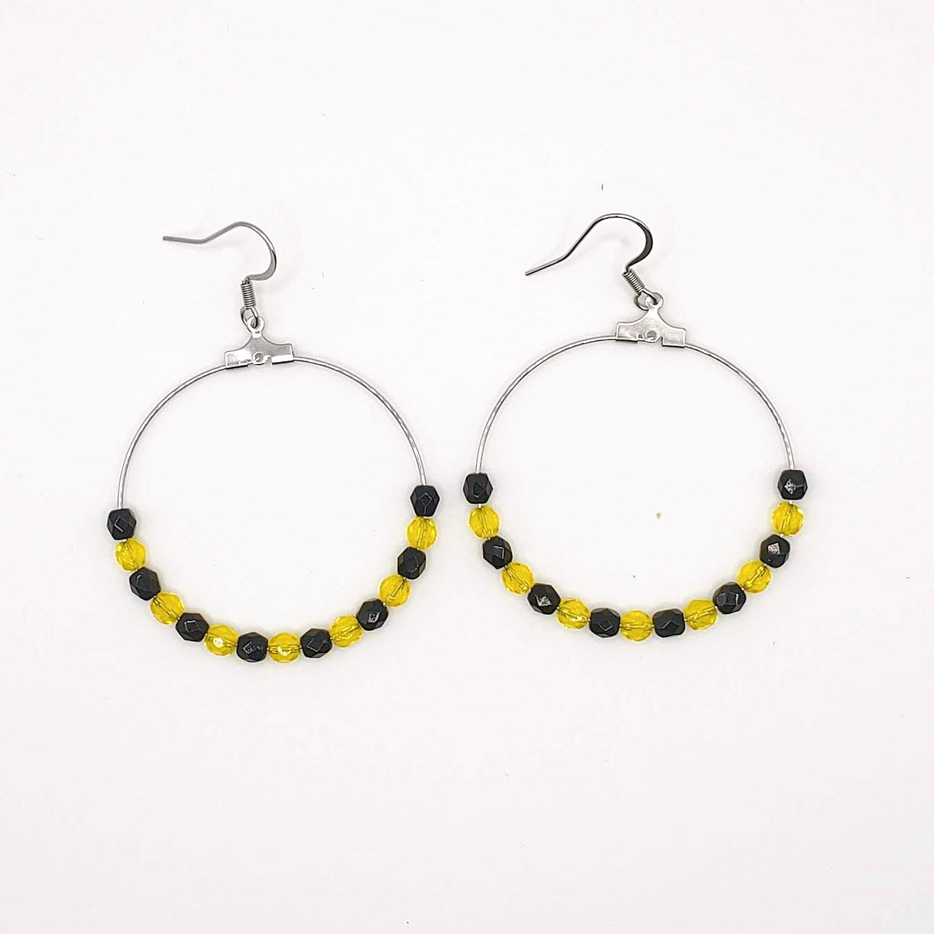 Team Color Beaded Hoops