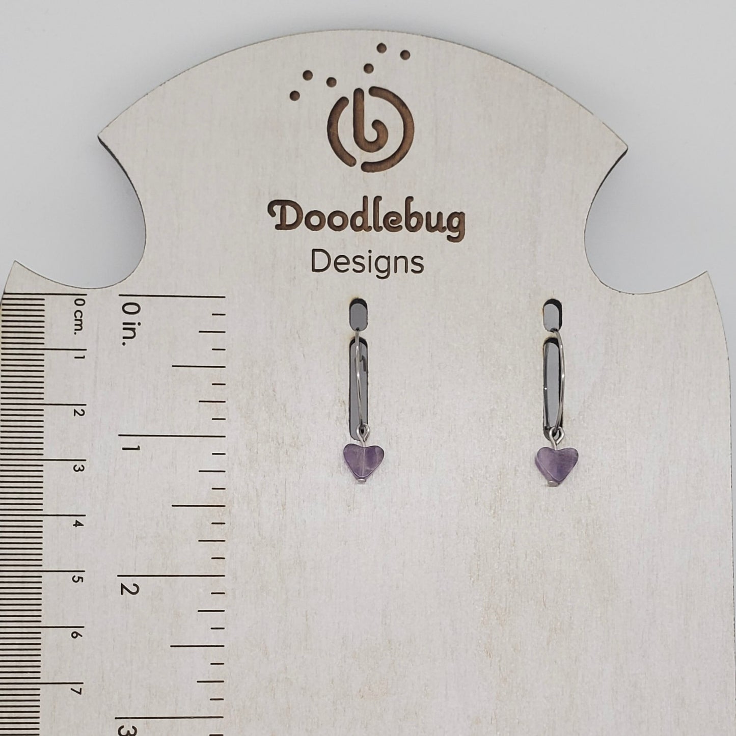 Dainty Gemstone Heart Hoops