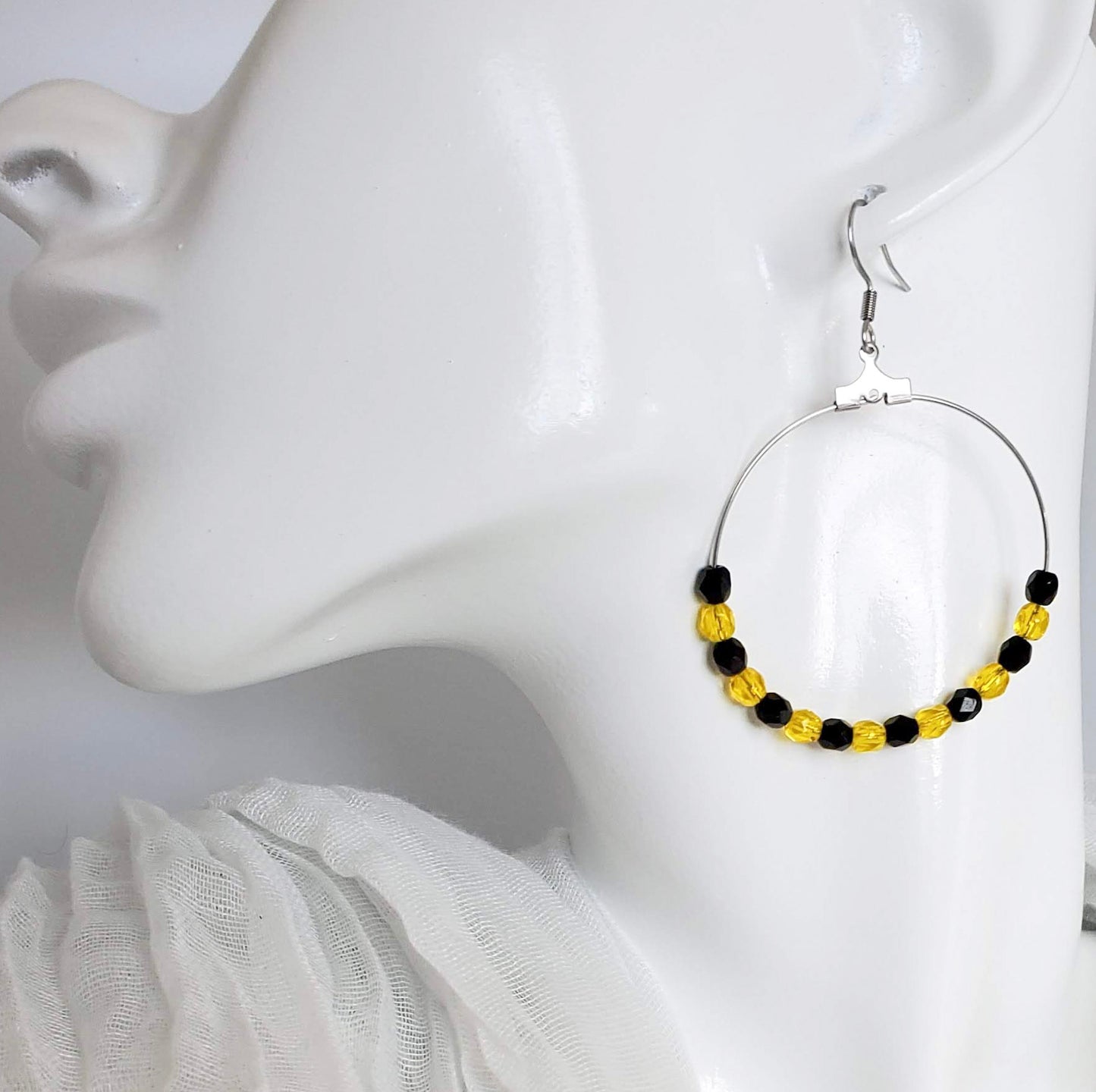 Team Color Beaded Hoops