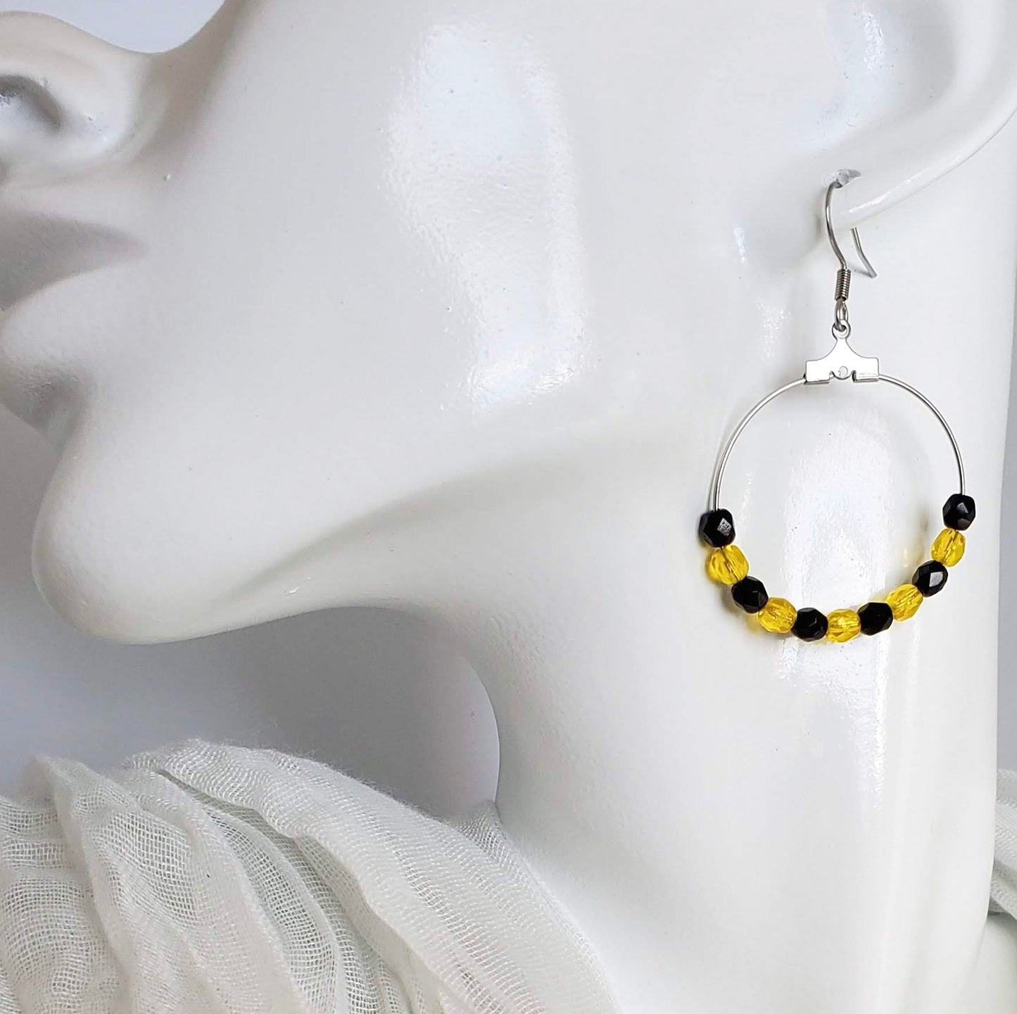 Team Color Beaded Hoops