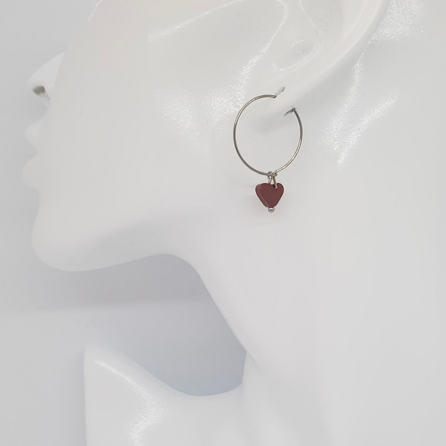 Dainty Gemstone Heart Hoops