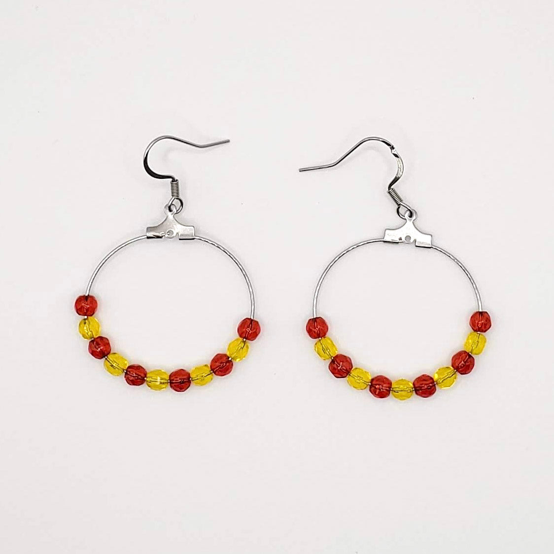 Team Color Beaded Hoops