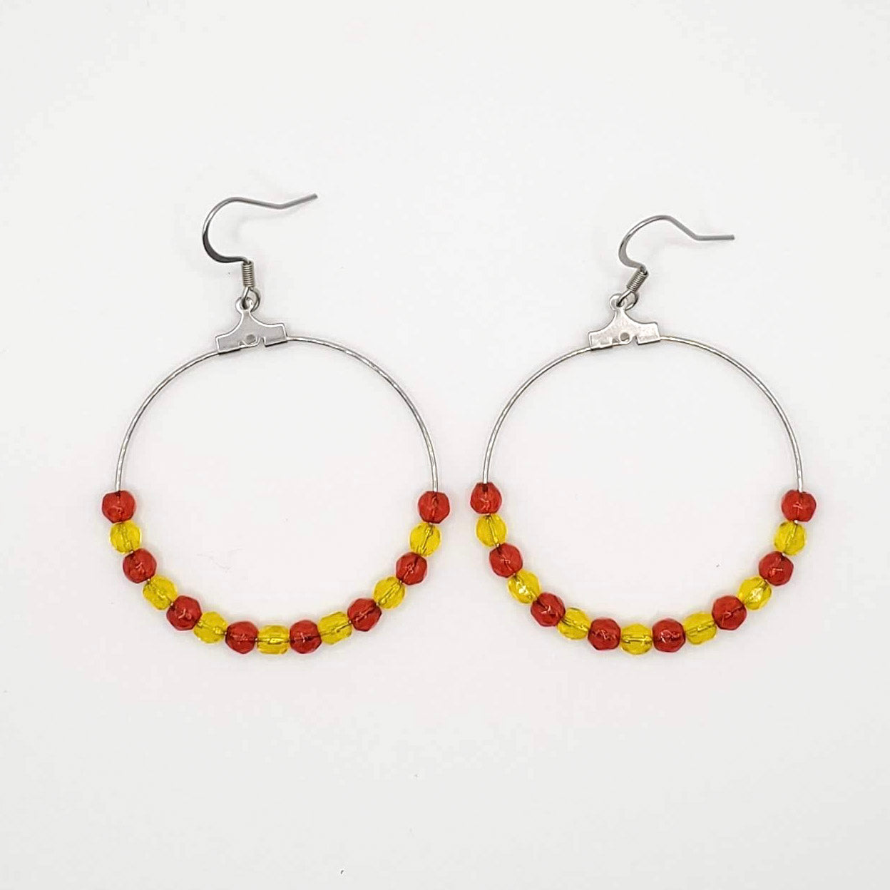 Team Color Beaded Hoops