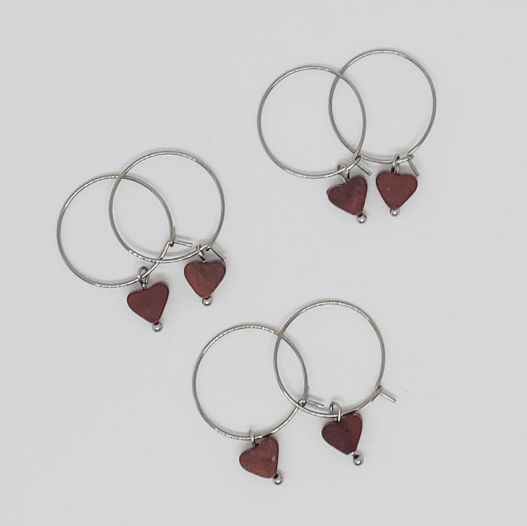 Dainty Gemstone Heart Hoops