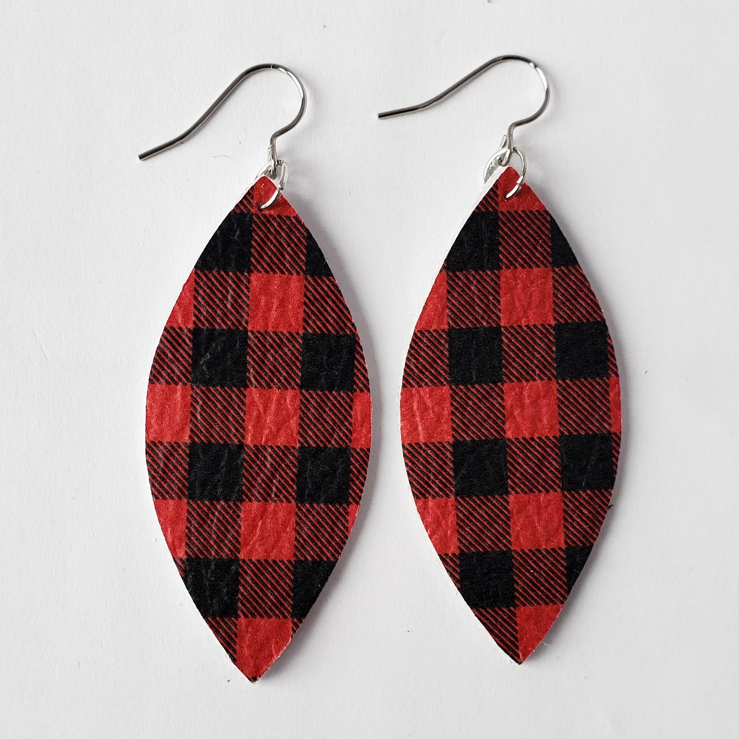 Leather Earrings/Large Petal -Prints