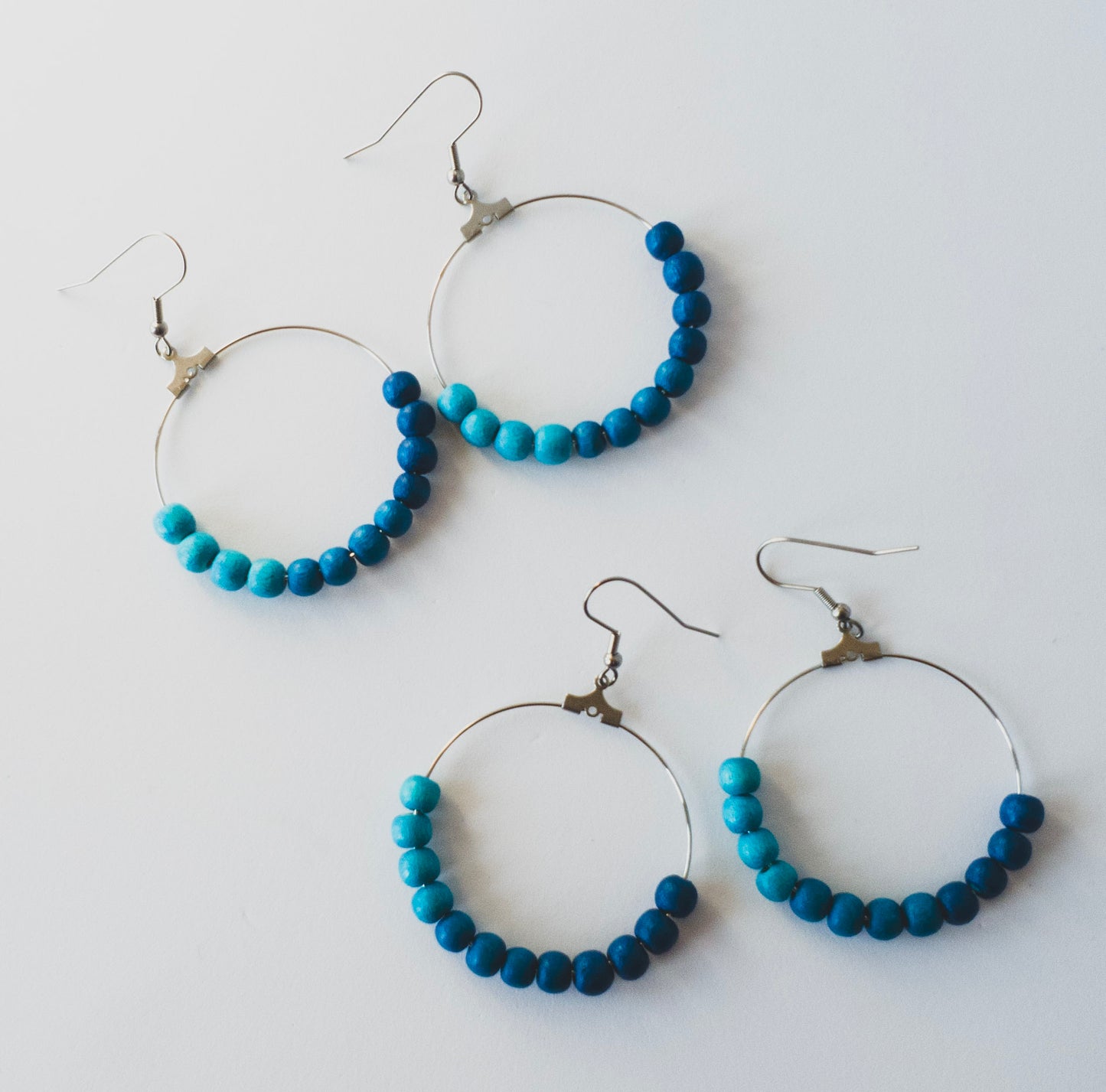 Wood Beaded Hoops-Multiple Styles