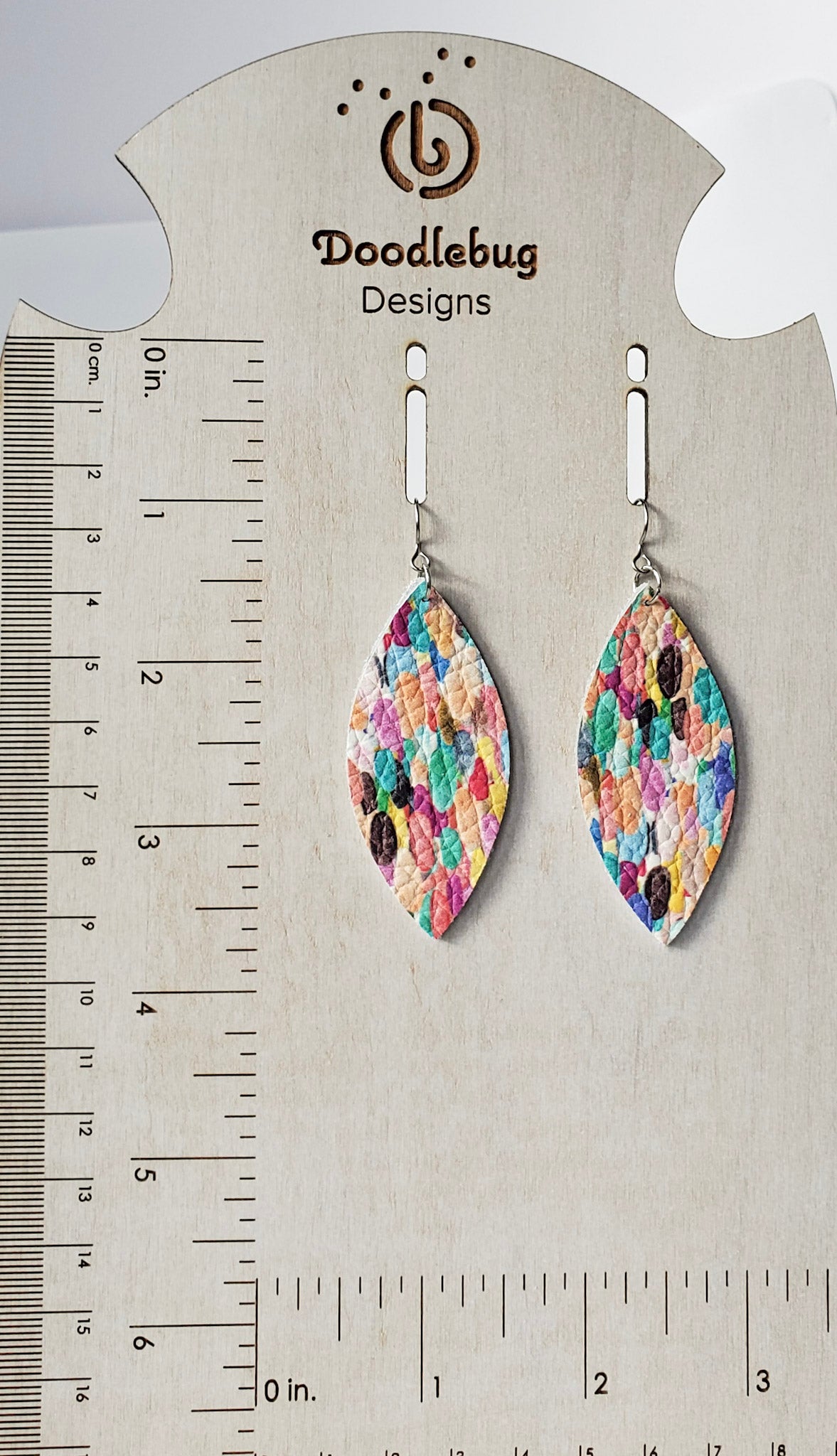 Leather Earrings/Large Petal-Solids