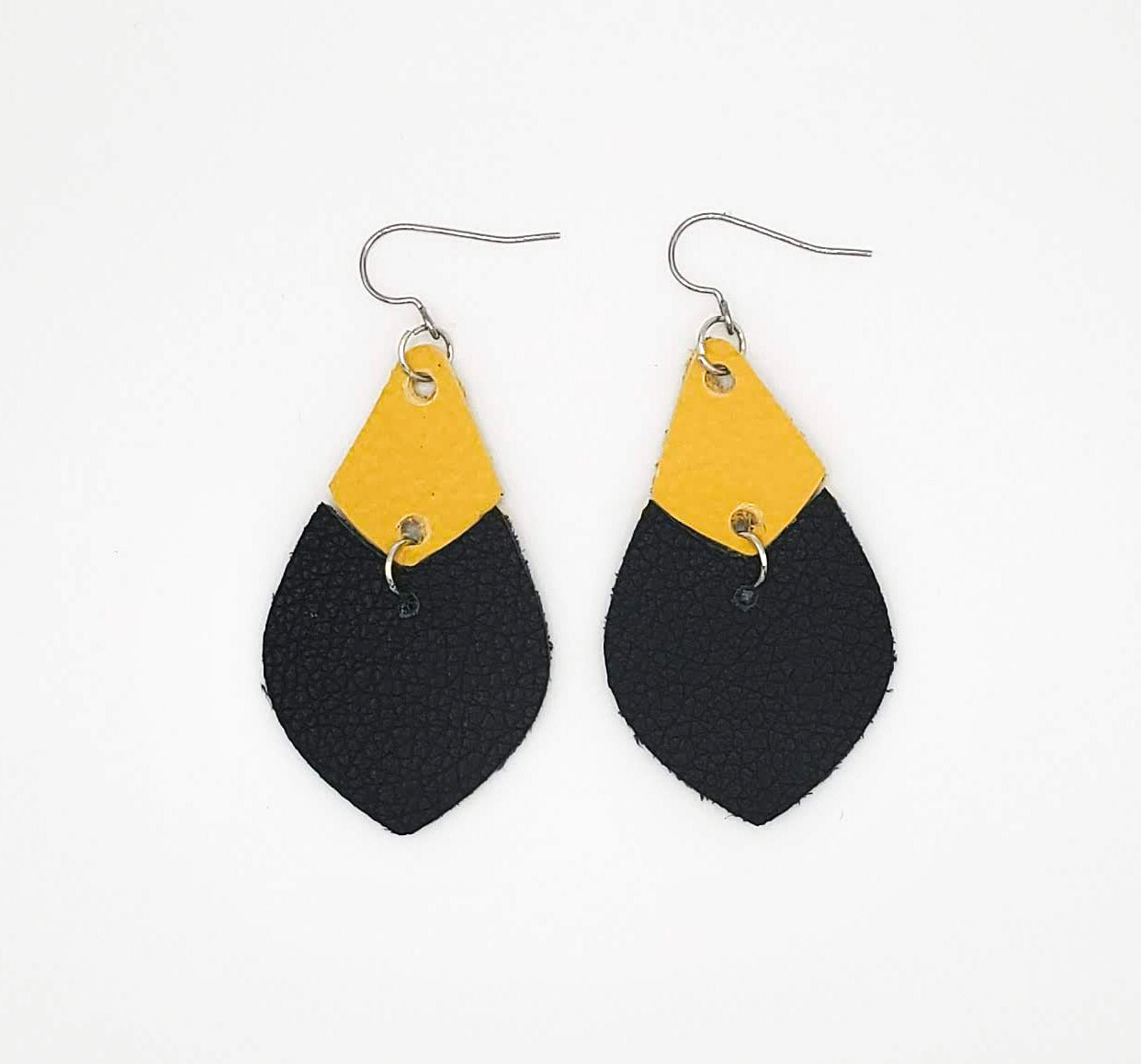 Team Color Leather Earrings-Solids