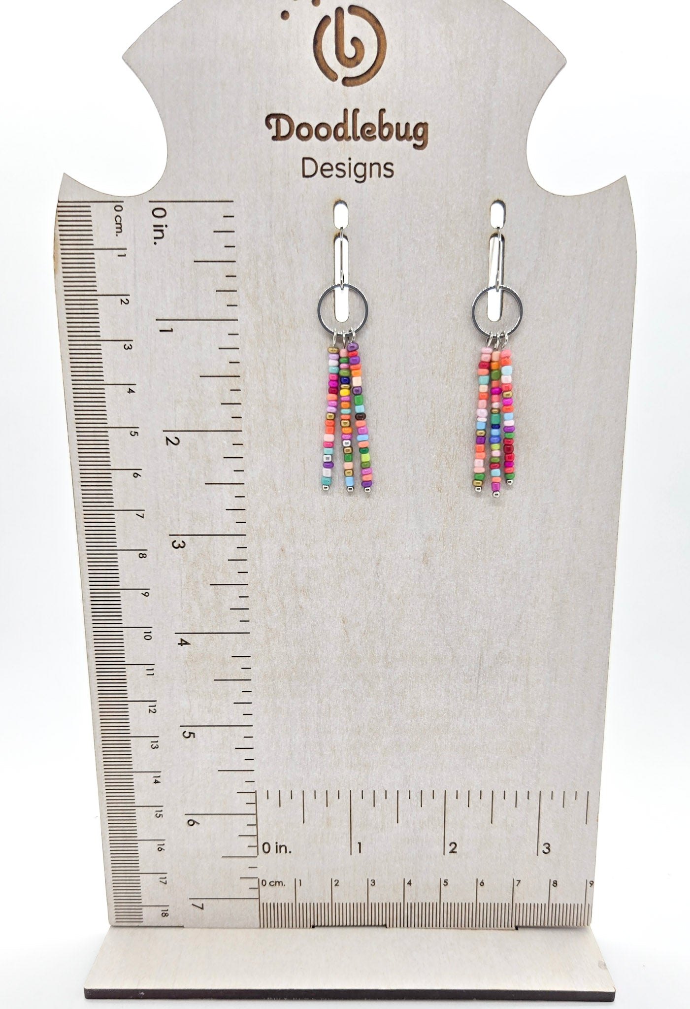 Multicolor Seed Bead Fringe Earrings