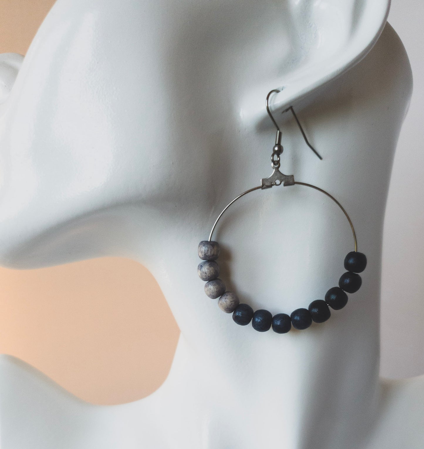 Wood Beaded Hoops-Multiple Styles