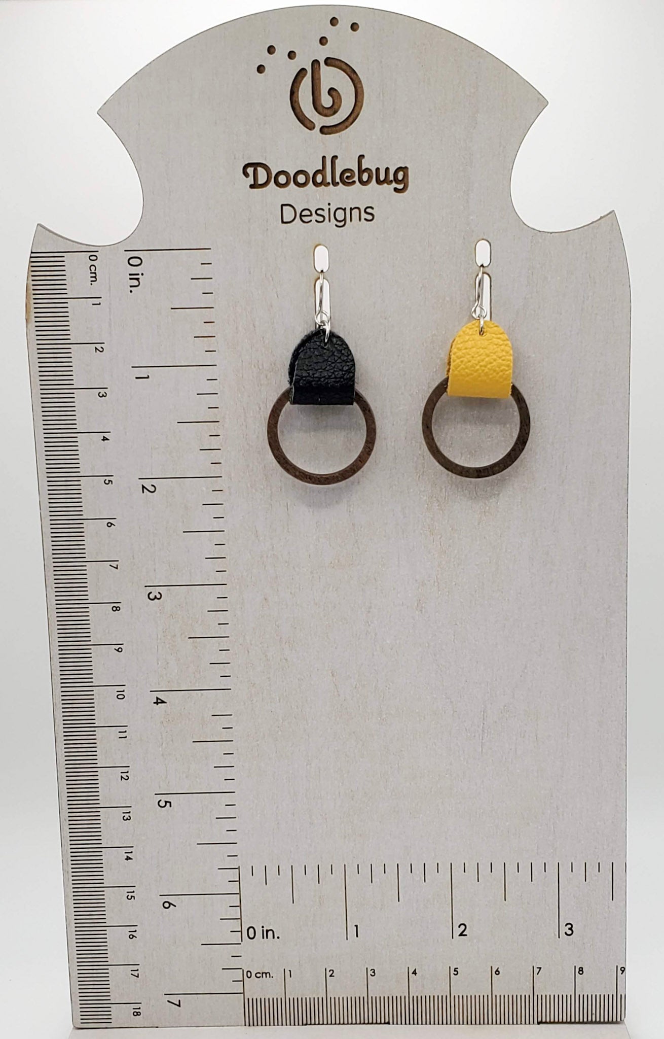 Team Color Leather Earrings-Solids