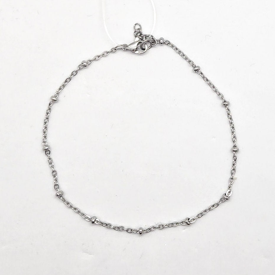 Silver Bead Ankle Bracelet