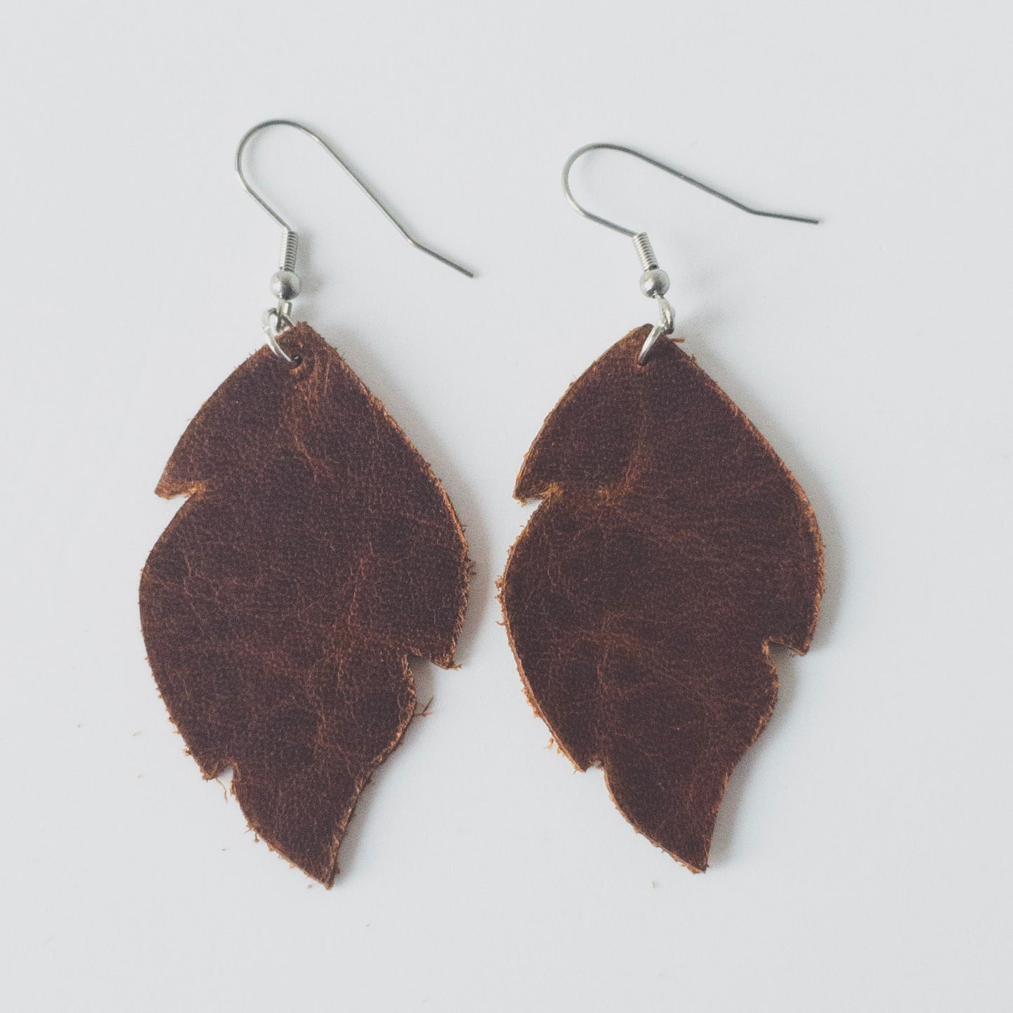 Leather Leaf Earrings